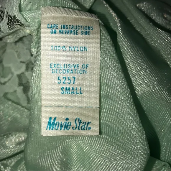 Vintage 1980s Movie Star Light Green Nightgown