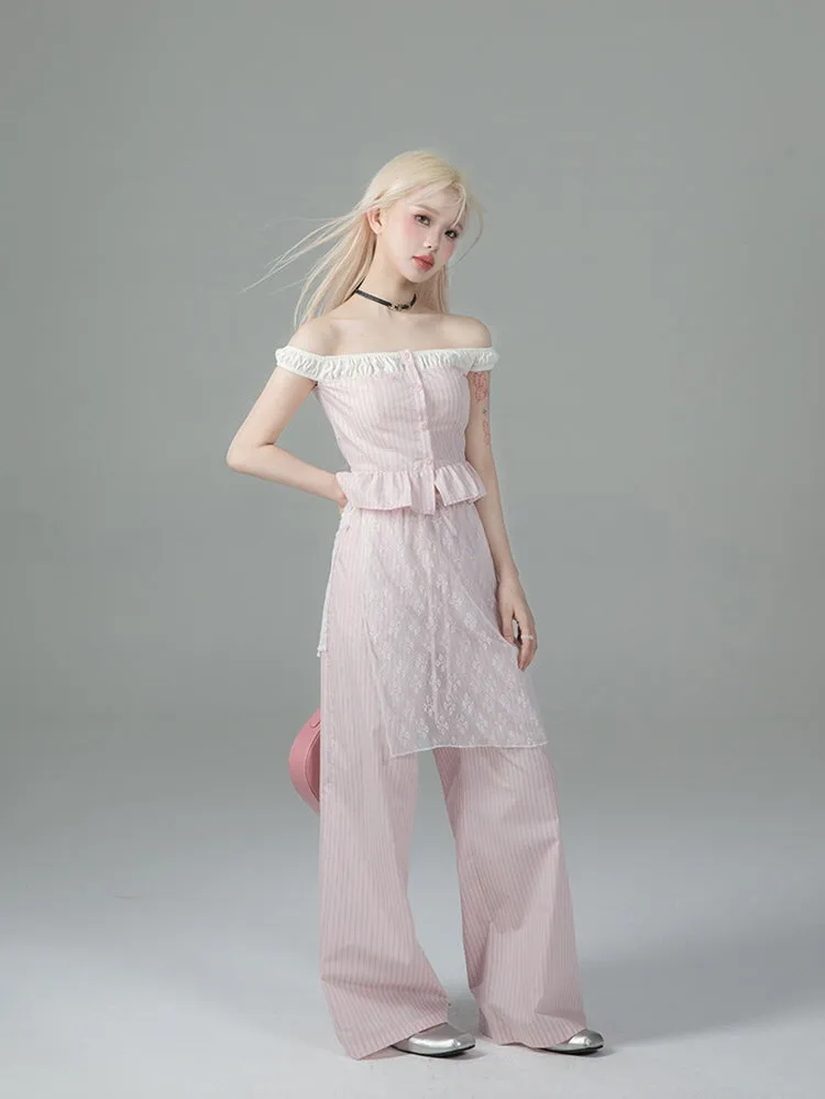 Vintage Striped Elegance Set