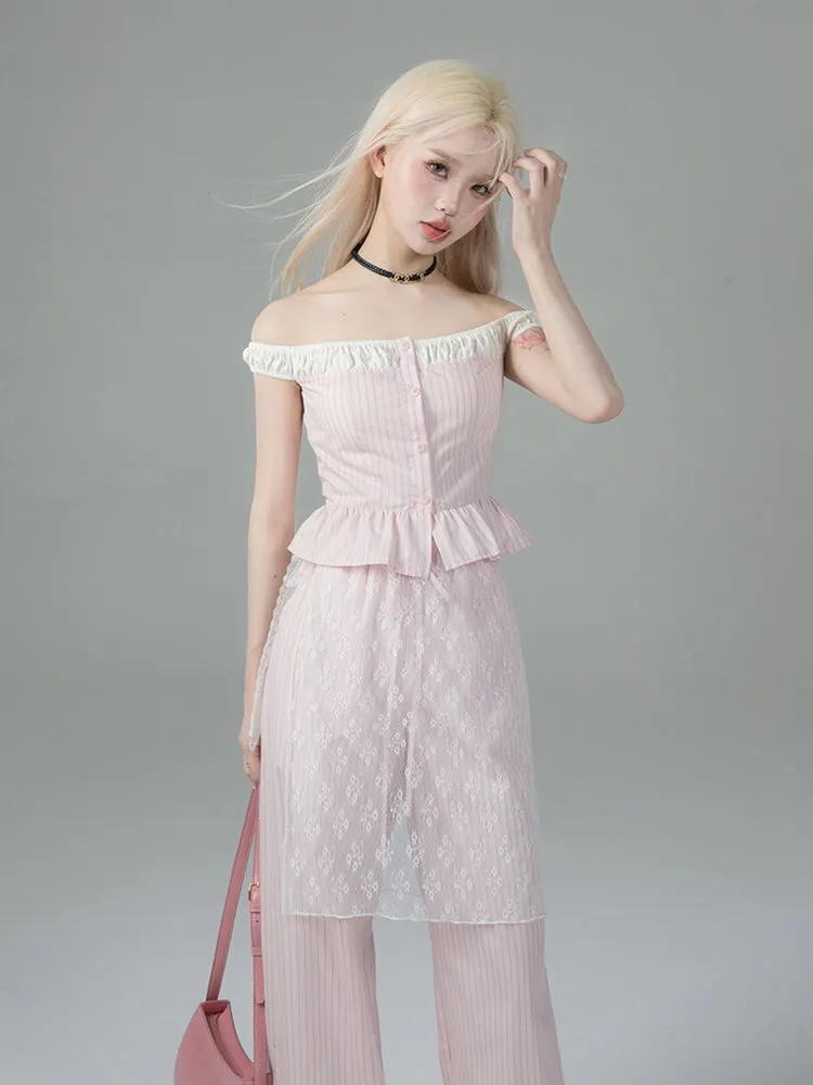 Vintage Striped Elegance Set