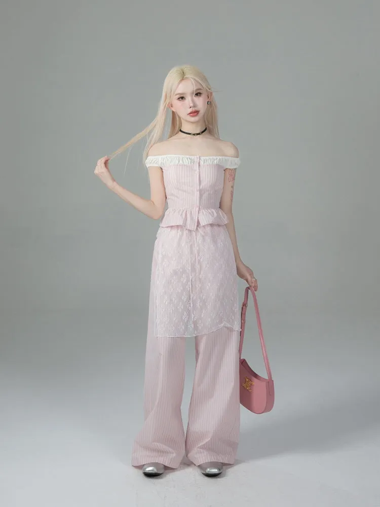 Vintage Striped Elegance Set