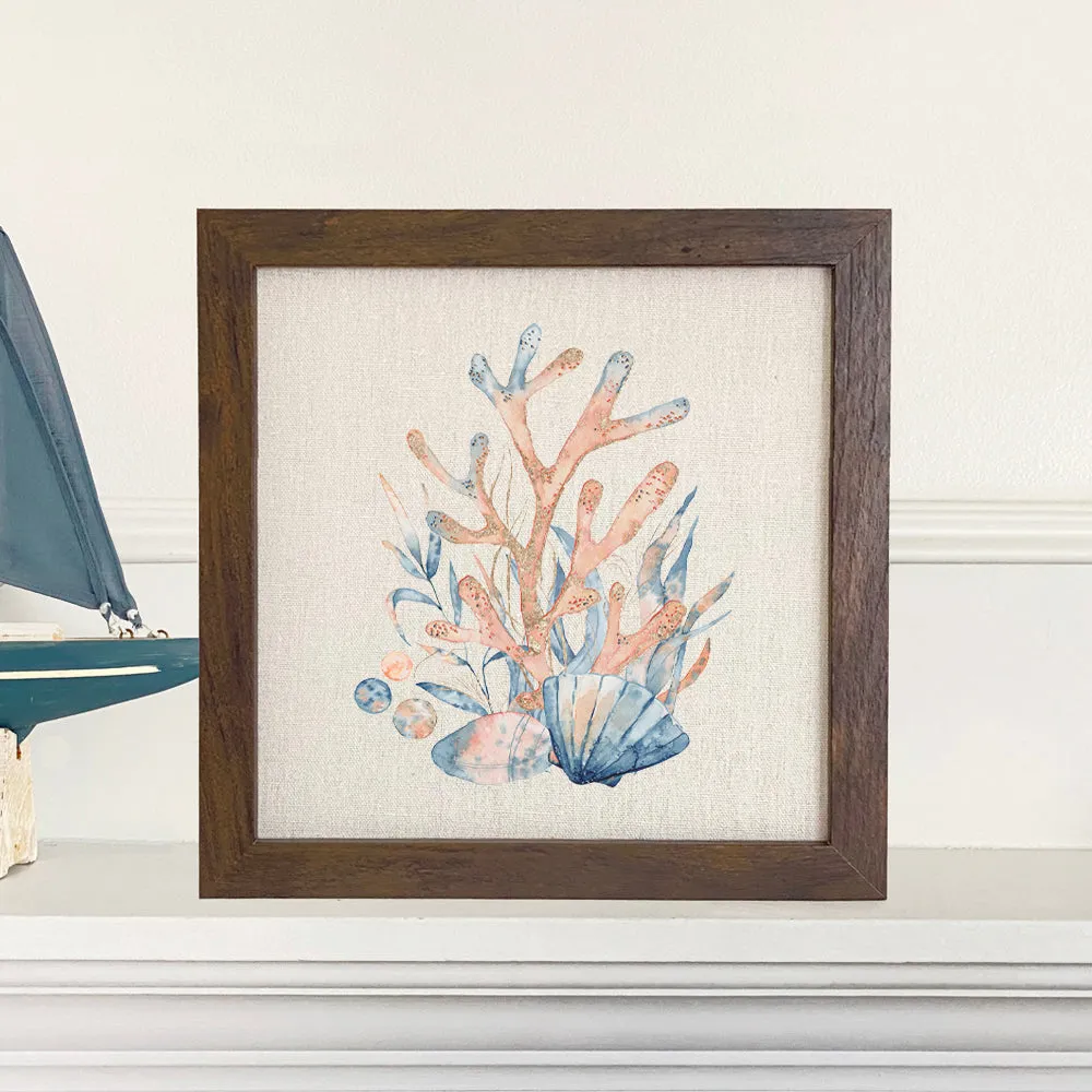 Watercolor Coral - Framed Sign