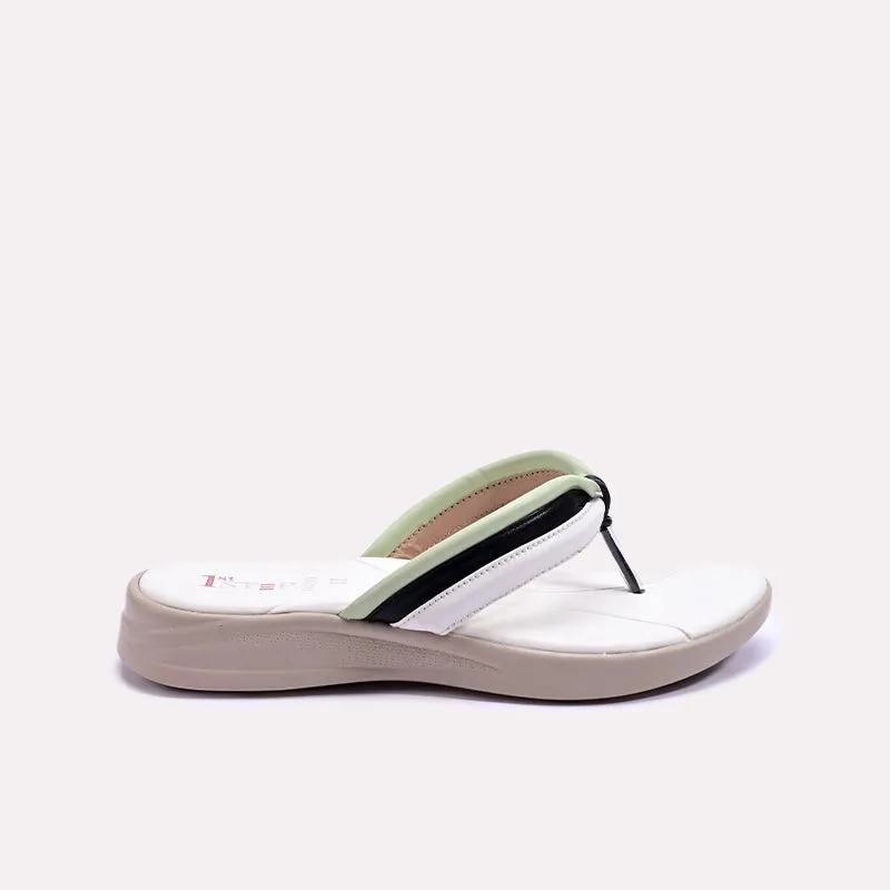 White Comfy Flip Flops Casual Slippers 0412586