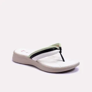 White Comfy Flip Flops Casual Slippers 0412586