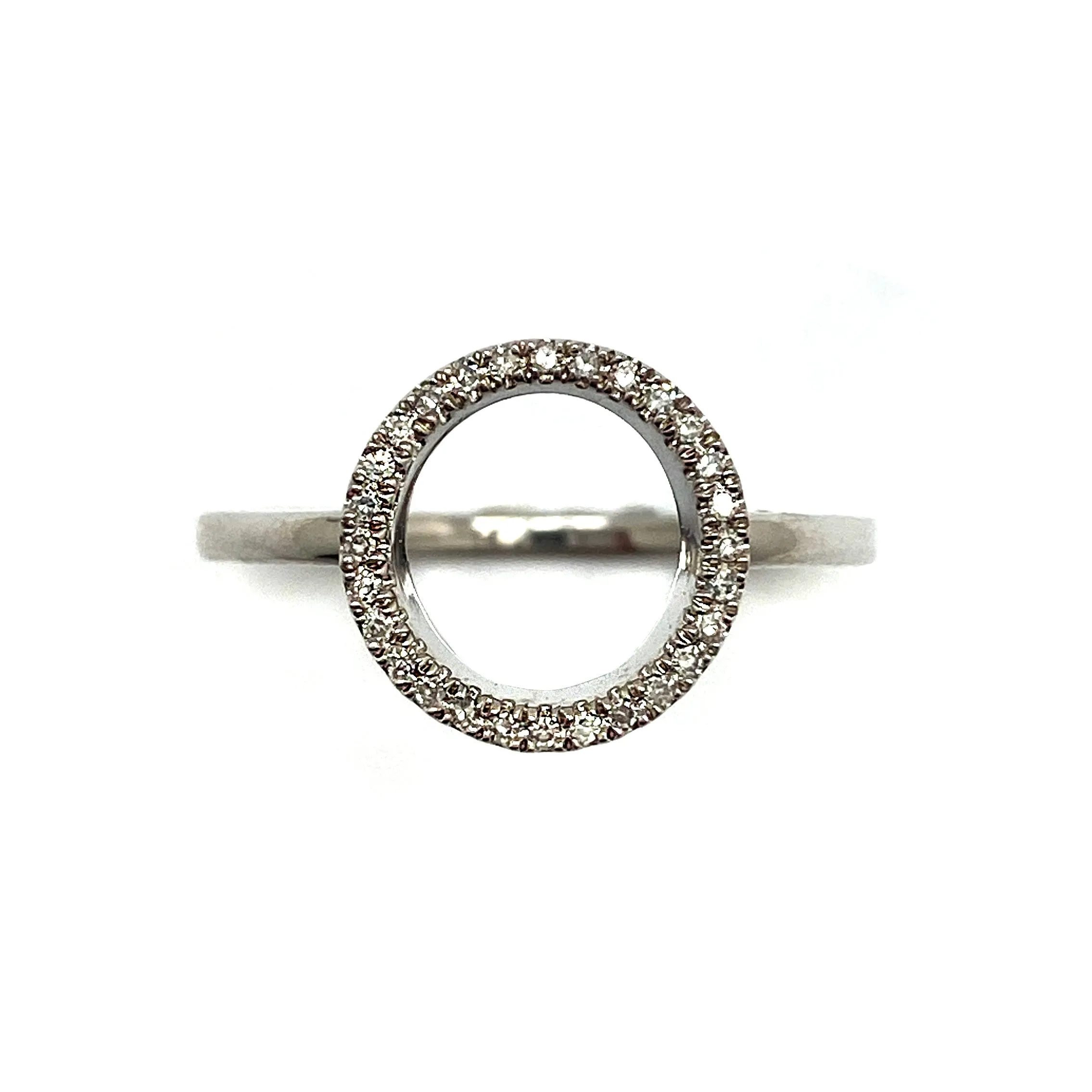 White Gold and Diamond Circle Ring