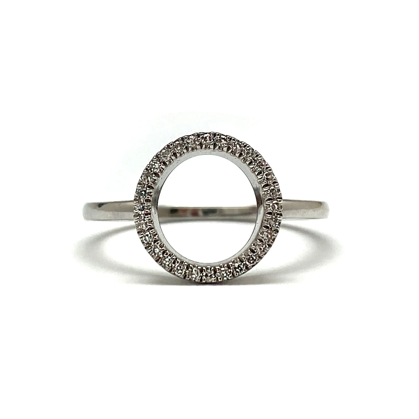 White Gold and Diamond Circle Ring