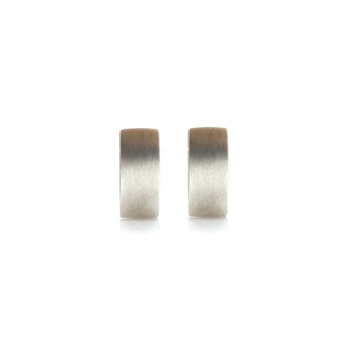 Wide 'V' Silver Hoops, Short