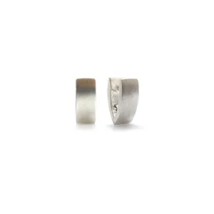 Wide 'V' Silver Hoops, Short