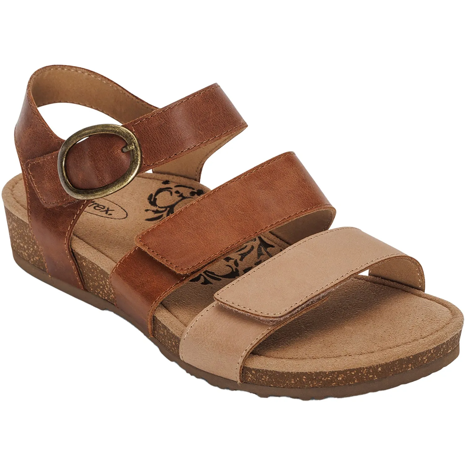 Women's Aetrex Lilly Walnut Combi Leather