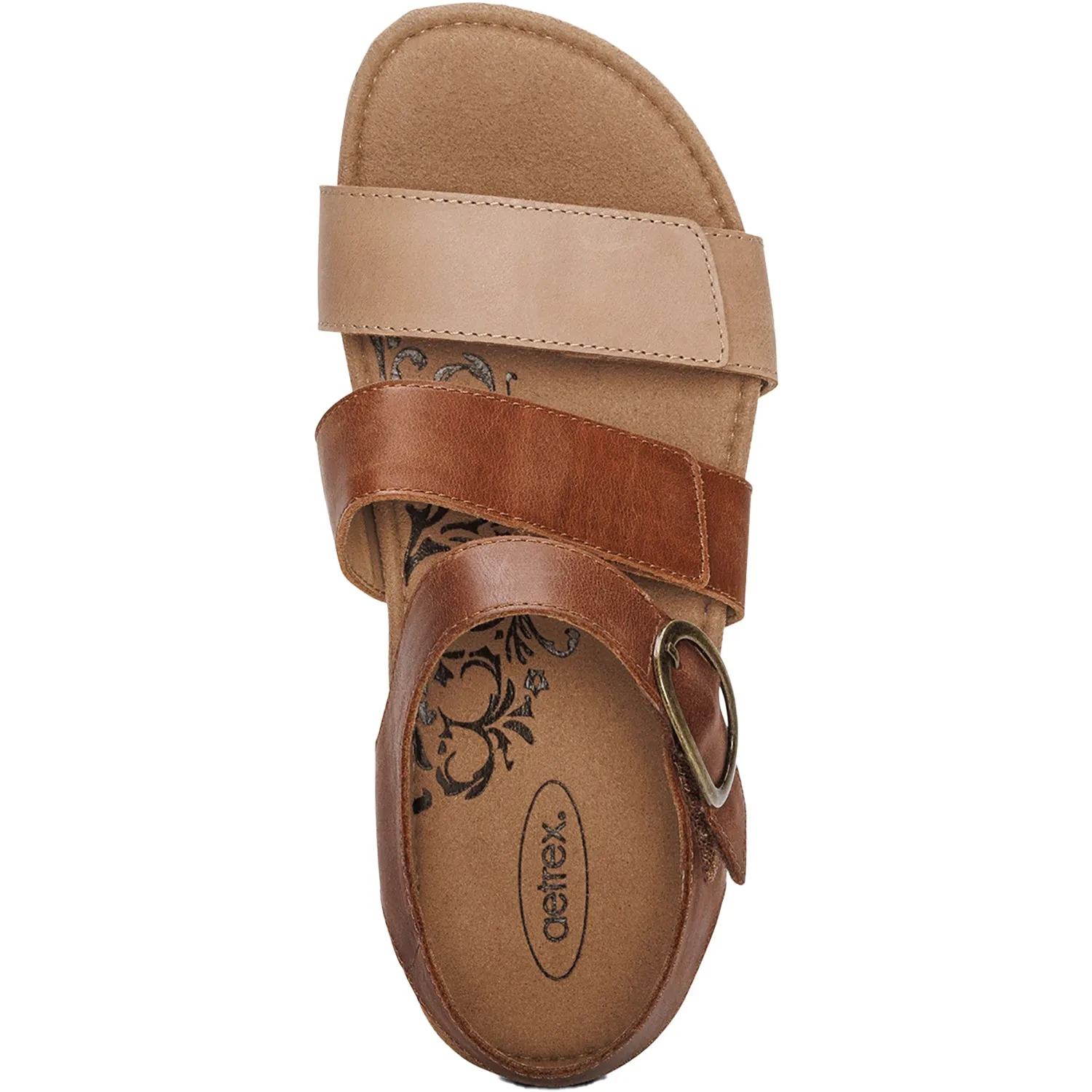 Women's Aetrex Lilly Walnut Combi Leather