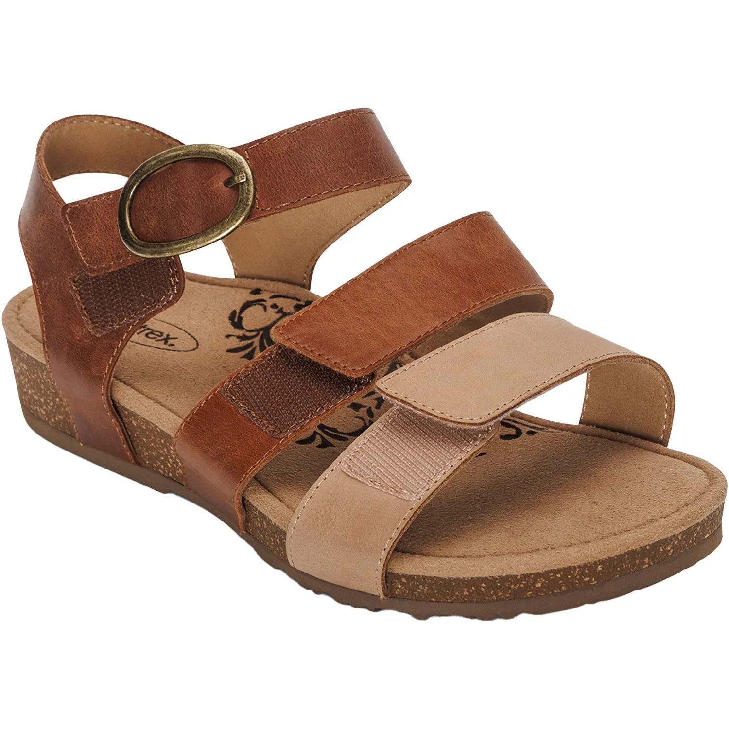Women's Aetrex Lilly Walnut Combi Leather
