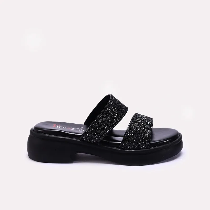 Womens Black Comfy Casual Slippers 0413141