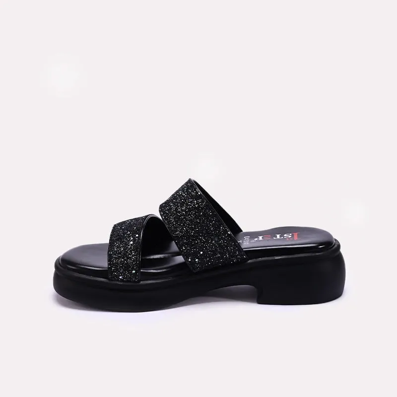 Womens Black Comfy Casual Slippers 0413141