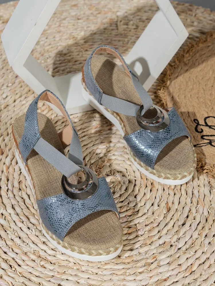 Women's Summer New Hemp Rope Wedge Light Bottom Peep Toe Sandals
