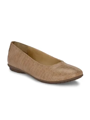 Women's  Vegan Leather Croco Print Slip  Belly With Heels