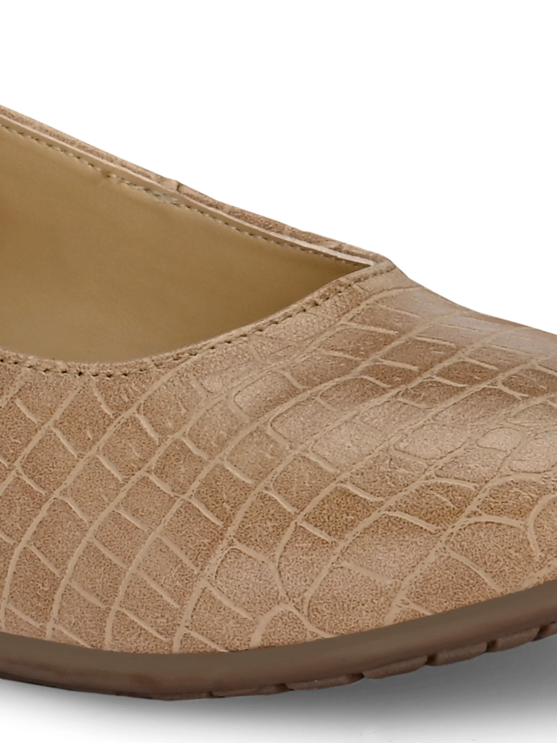 Women's  Vegan Leather Croco Print Slip  Belly With Heels