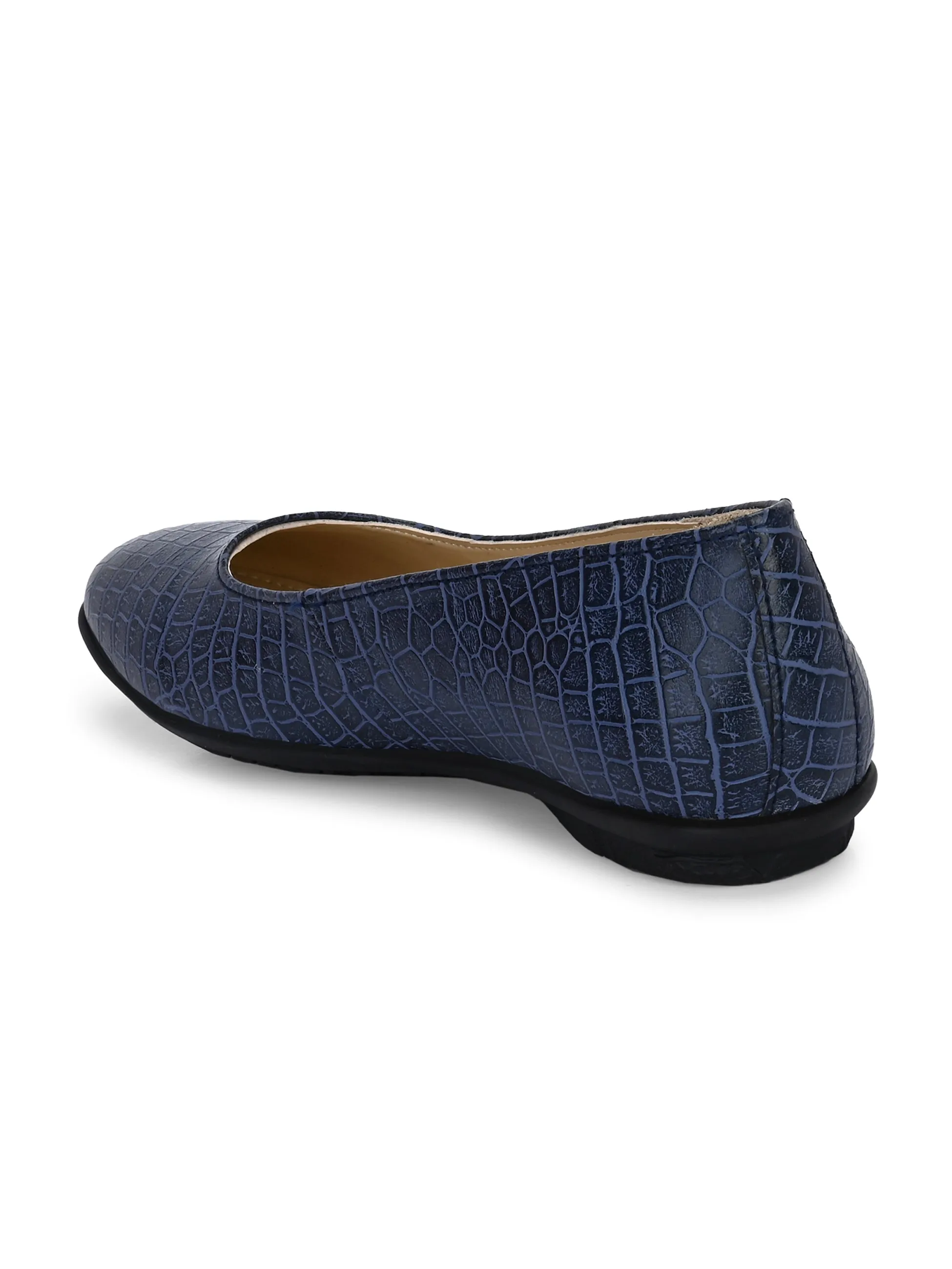 Women's  Vegan Leather Croco Print Slip  Belly With Heels