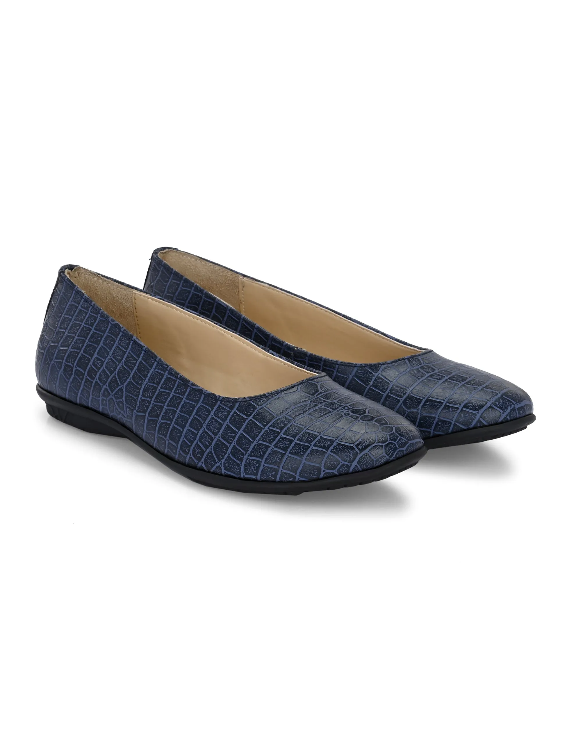 Women's  Vegan Leather Croco Print Slip  Belly With Heels