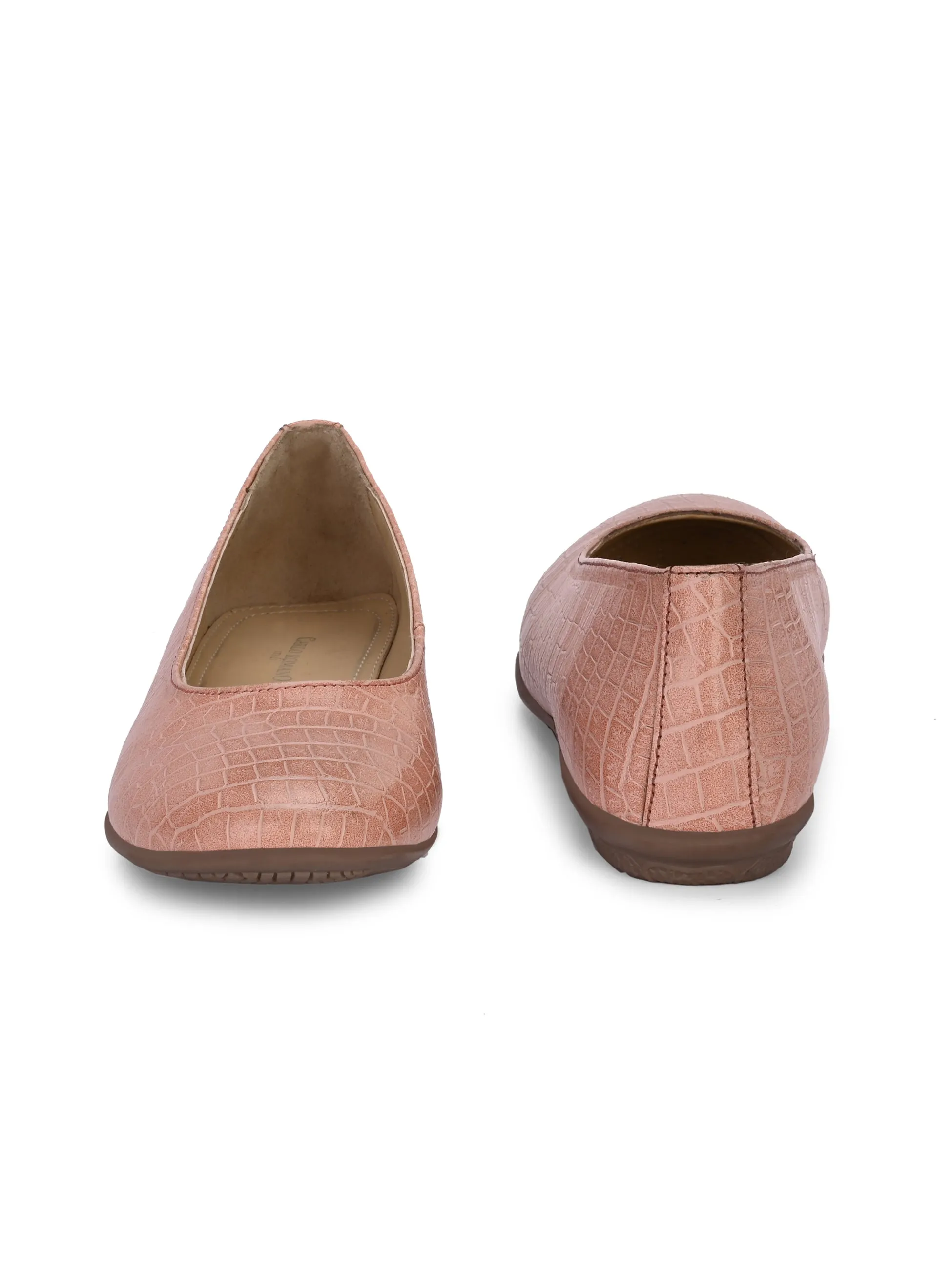 Women's Vegan Leather Croco Print Slip  Belly With Heels