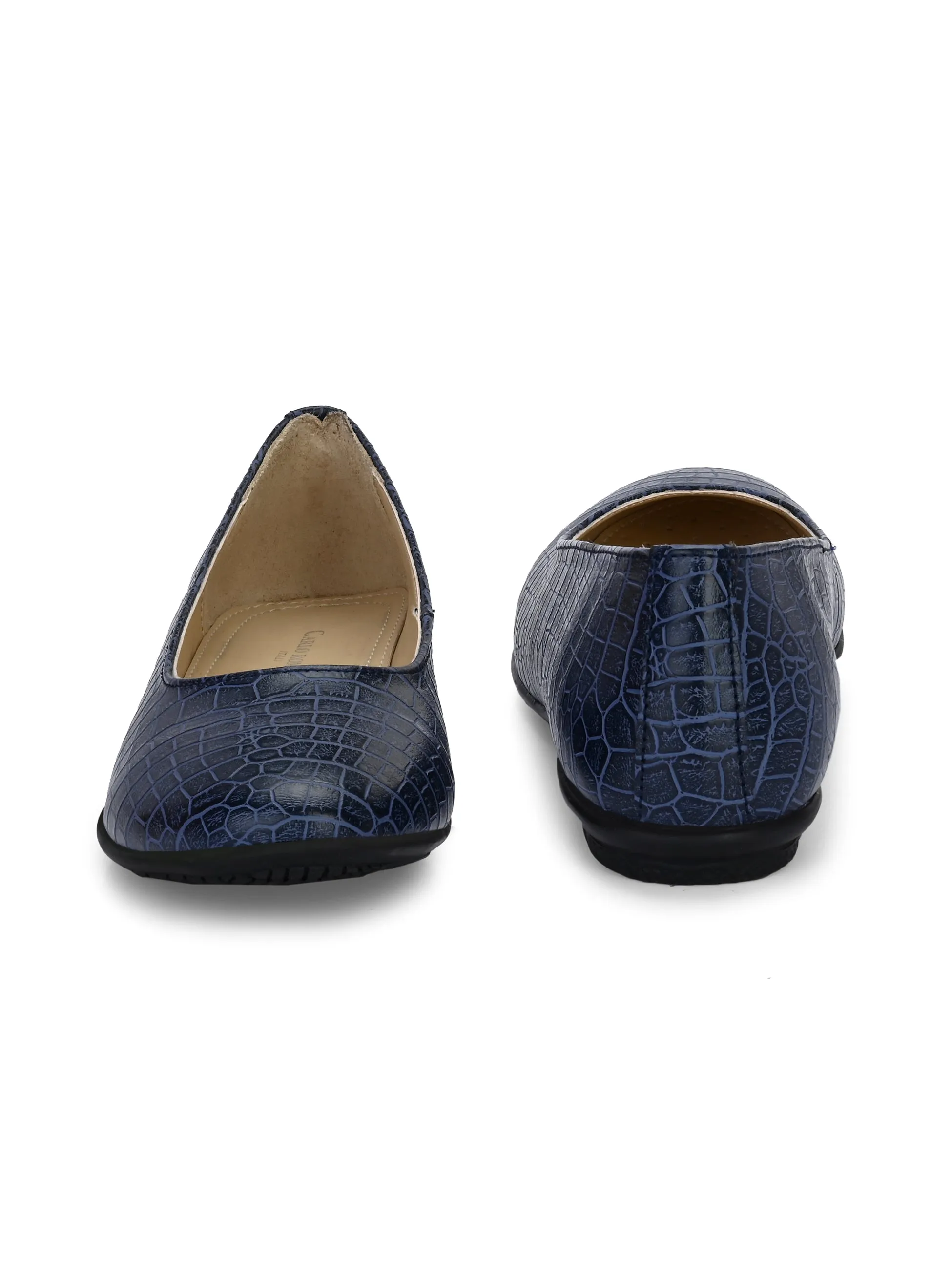 Women's  Vegan Leather Croco Print Slip  Belly With Heels