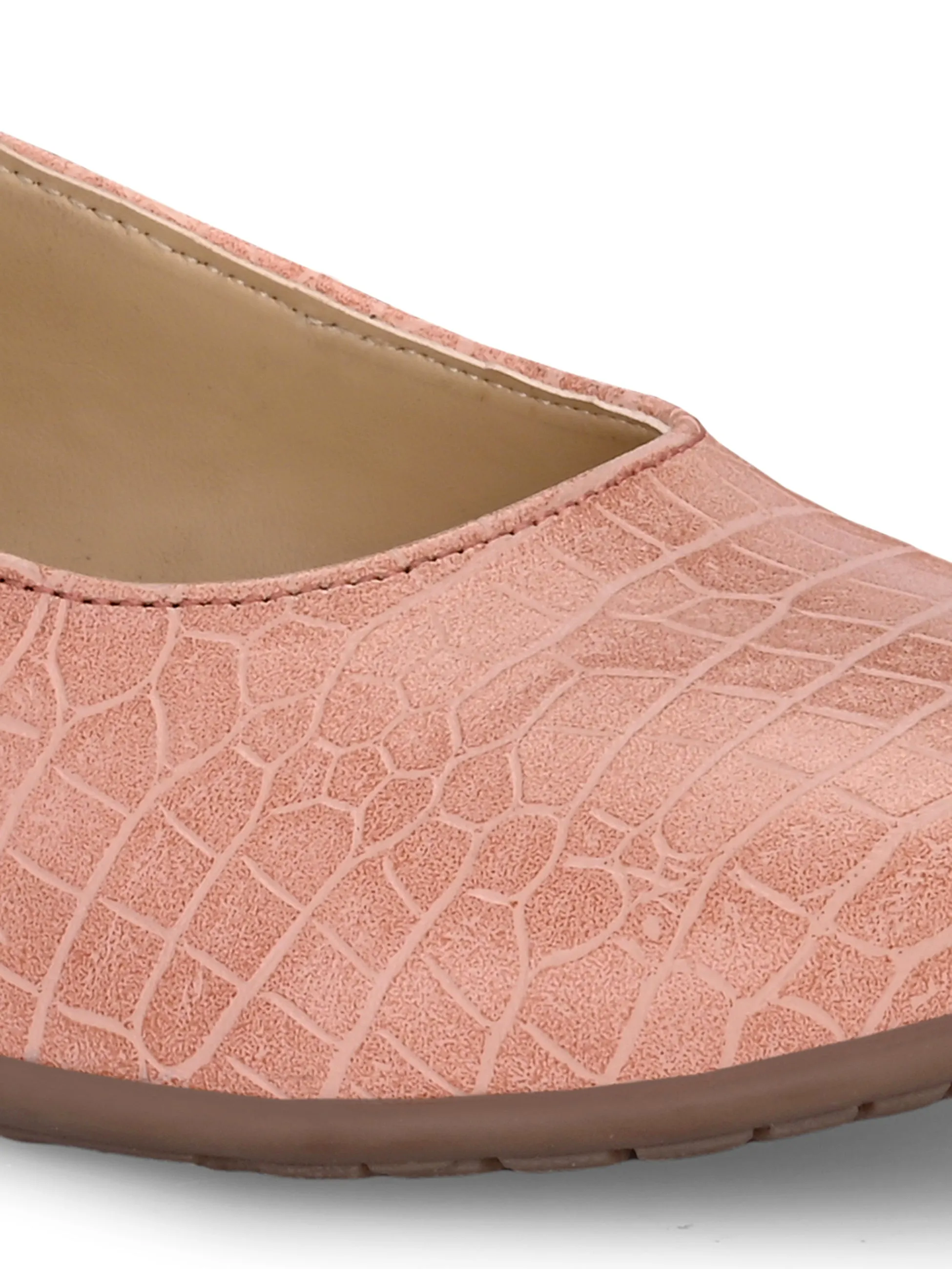 Women's Vegan Leather Croco Print Slip  Belly With Heels