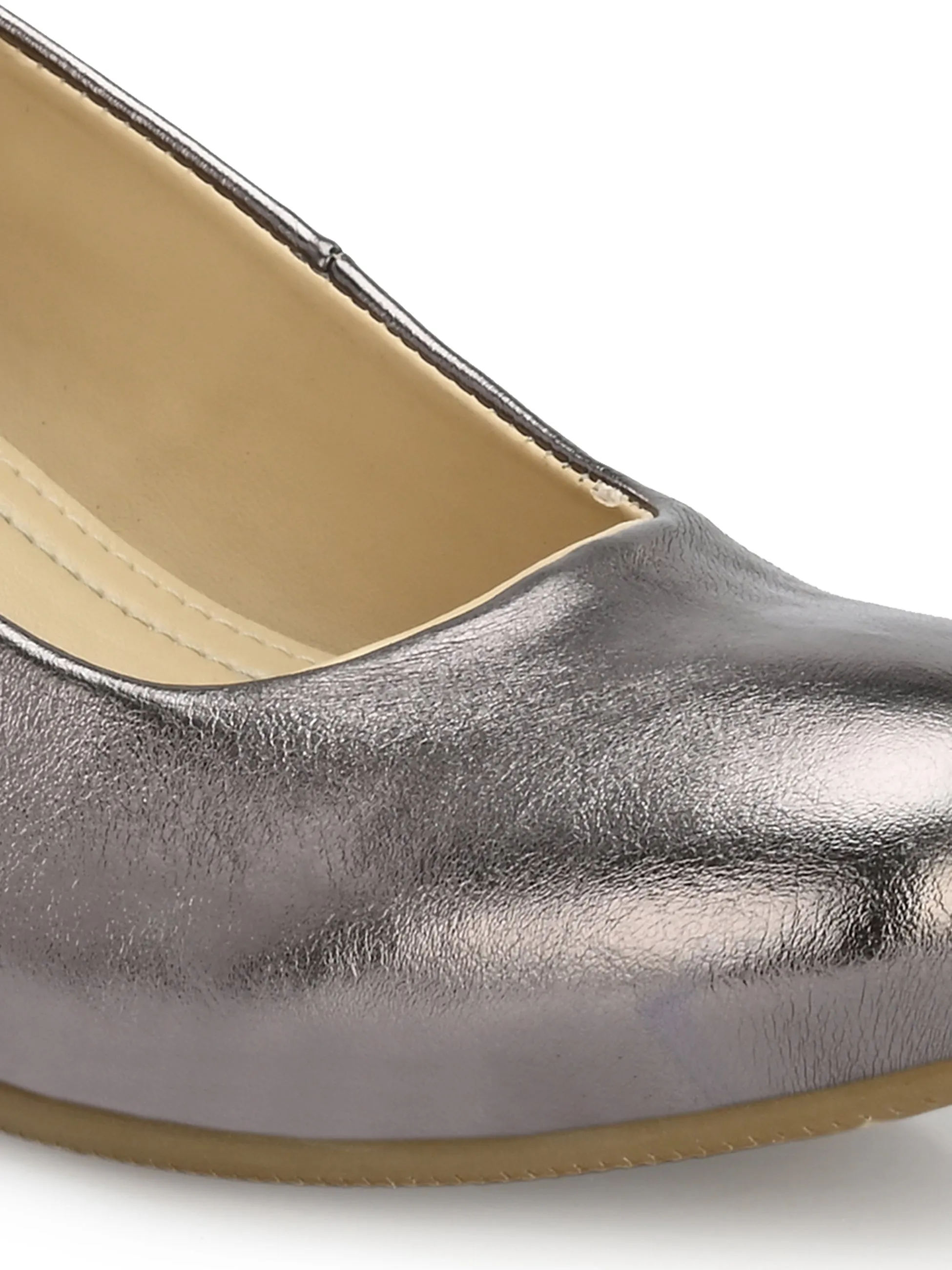 Women's  Vegan Leather Grey Slip Belly With Heels
