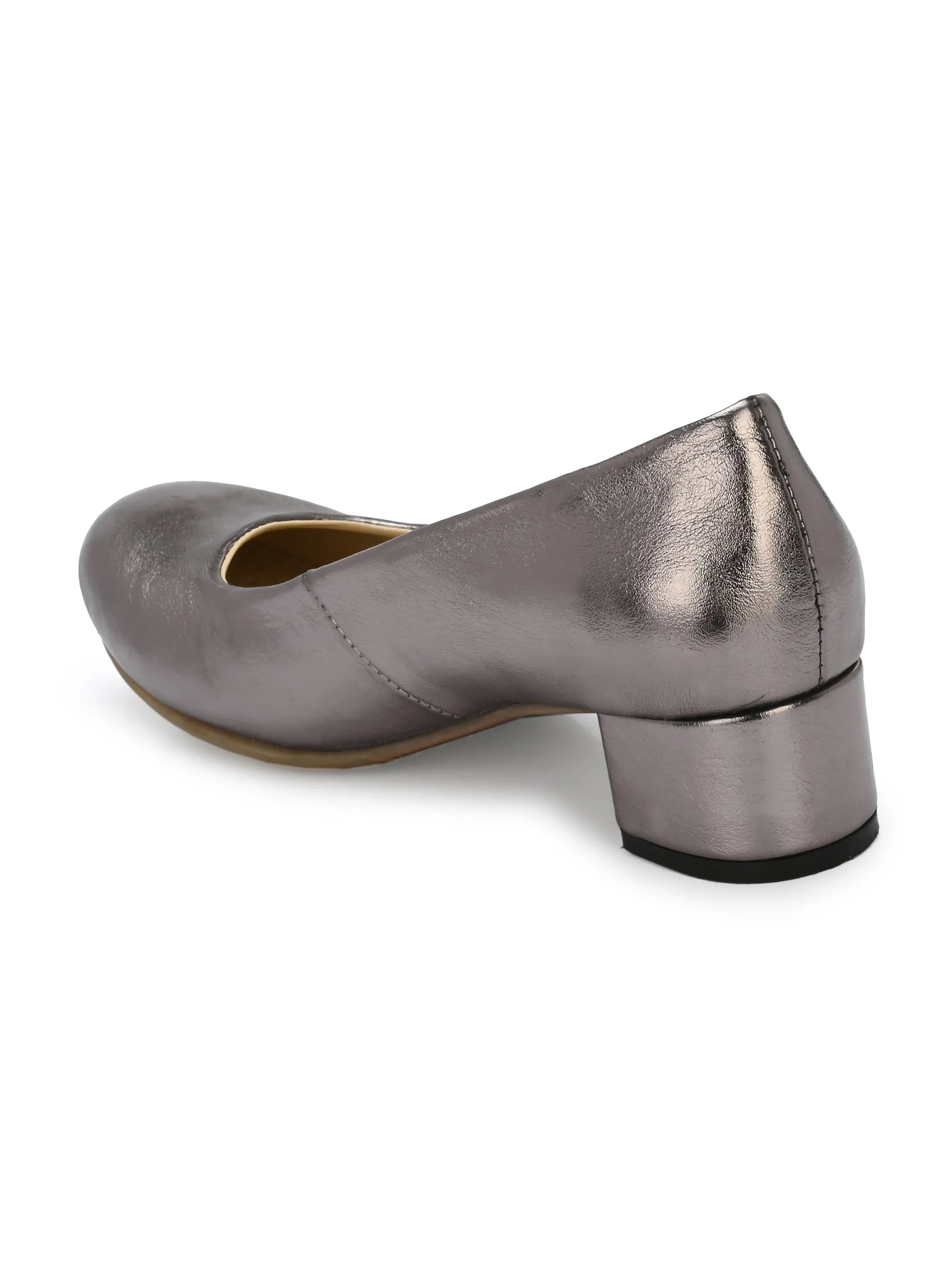 Women's  Vegan Leather Grey Slip Belly With Heels