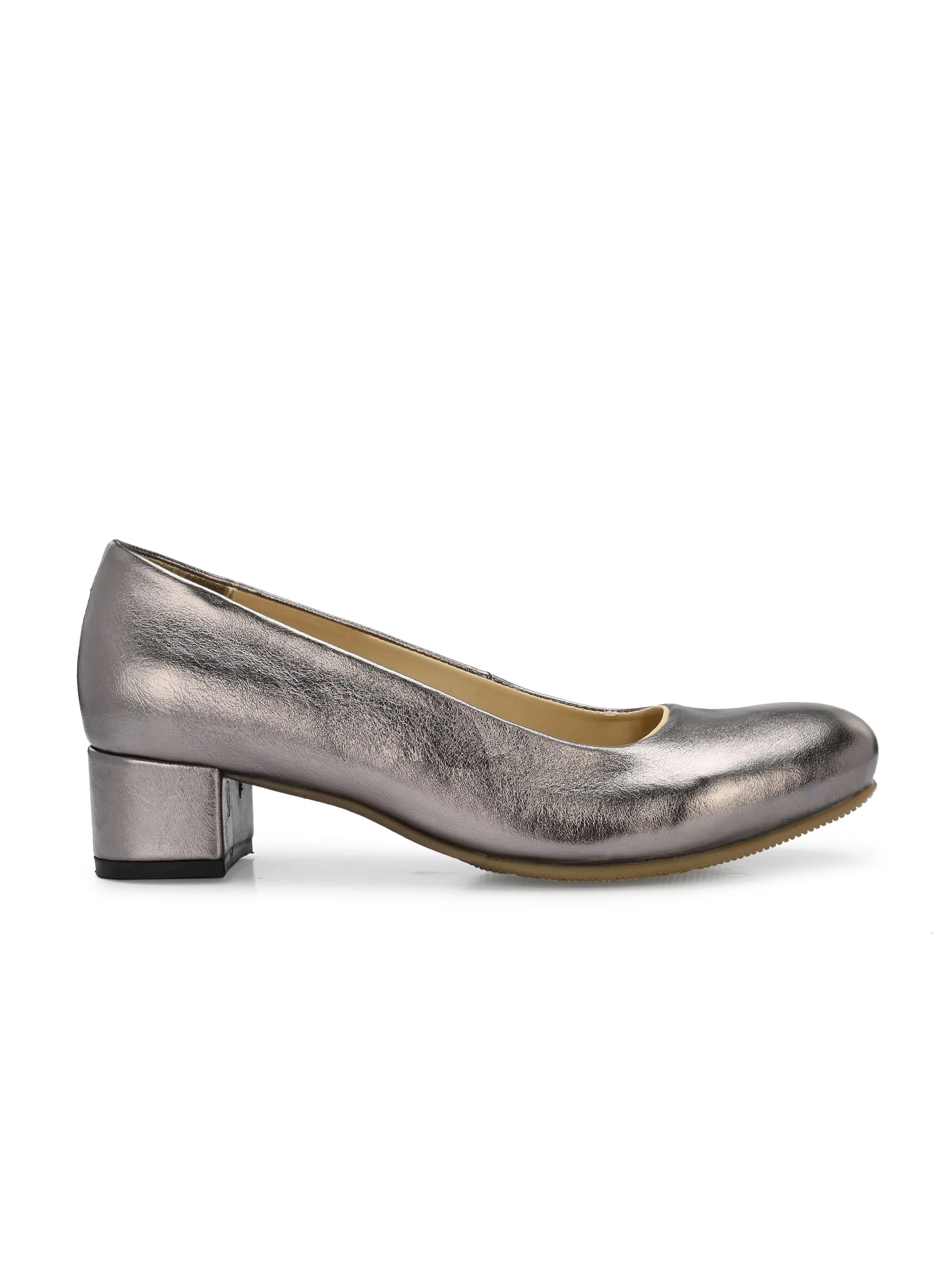 Women's  Vegan Leather Grey Slip Belly With Heels