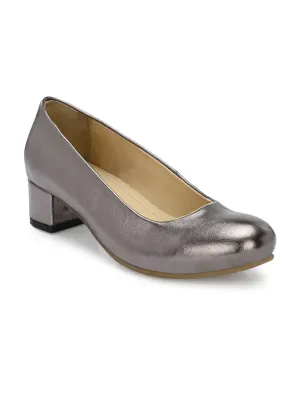 Women's  Vegan Leather Grey Slip Belly With Heels